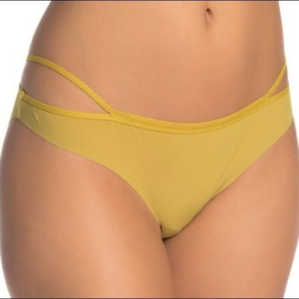 Free People XS Zoey Yellow Marsh Bikini Brief New with tags